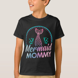 Womens Mermaid Mummy Girls Birthday Gift T-Shirt