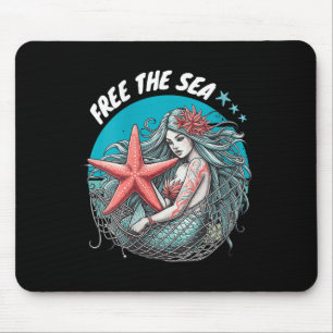 Womens Mermaid Starfish Sea Nature Environmental Mouse Mat