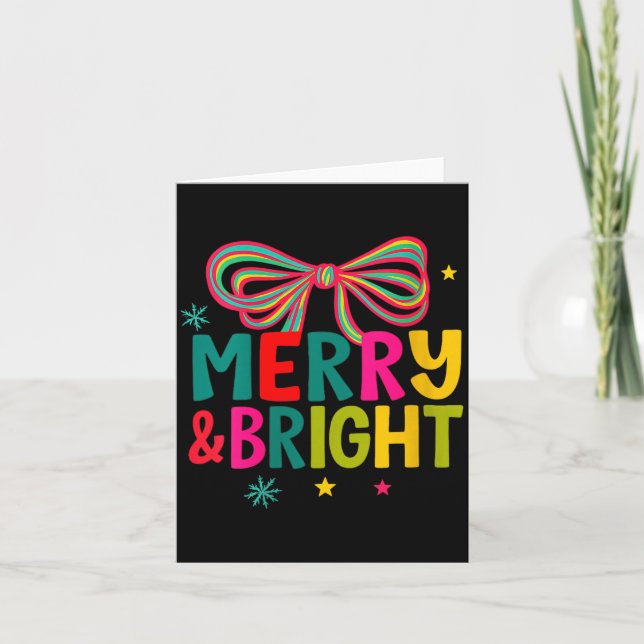 Womens Merry And Bright Christmas Crew 2025 Funny  Card (Front)