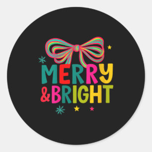 Womens Merry And Bright Christmas Crew 2025 Funny  Classic Round Sticker