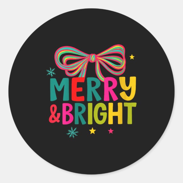Womens Merry And Bright Christmas Crew 2025 Funny  Classic Round Sticker (Front)