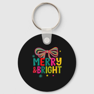 Womens Merry And Bright Christmas Crew 2025 Funny  Key Ring