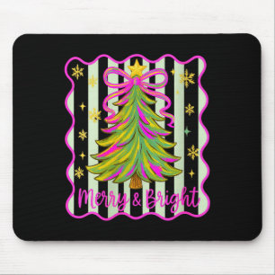 Womens Merry And Bright Christmas Crew 2025 Funny  Mouse Mat