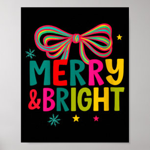 Womens Merry And Bright Christmas Crew 2025 Funny Poster