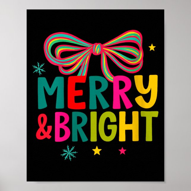 Womens Merry And Bright Christmas Crew 2025 Funny  Poster (Front)