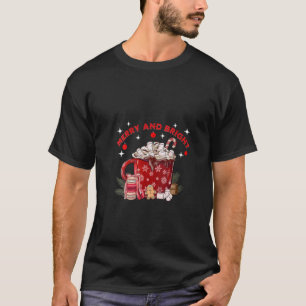 Womens MERRY AND BRIGHT HOT CHOCOLATE GINGERBREAD  T-Shirt