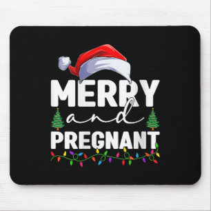 Womens Merry And Pregnant Christmas Pregnancy Anno Mouse Mat