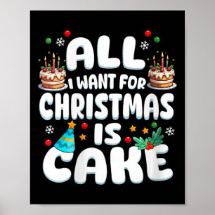 Womens Merry Birthday Christmas B-day X-mas Party  Poster