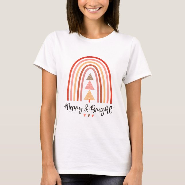 Women's Merry & Bright Christmas T-shirt (Front)