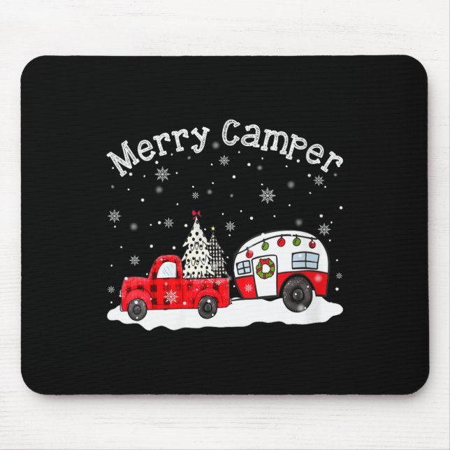 Womens Merry Camper Christmas Santa Claus Camng Re Mouse Mat (Front)