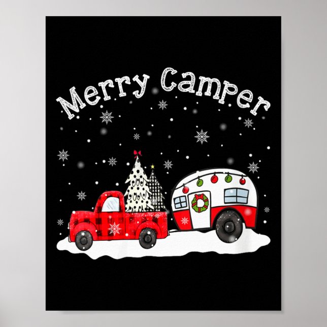 Womens Merry Camper Christmas Santa Claus Camng Re Poster (Front)