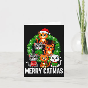 Womens Merry Catmas Funny Christmas Cat Mom Meowy  Card