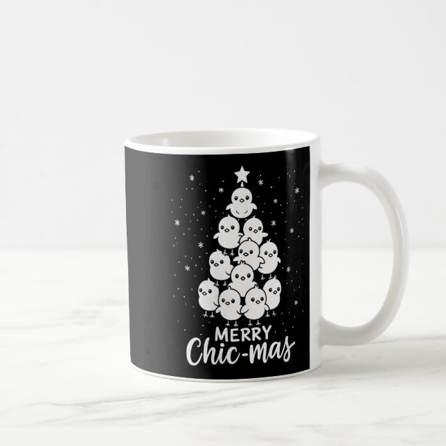 Womens Merry Chic-mas Cute Chicks Christmas Tree F Coffee Mug (Right)