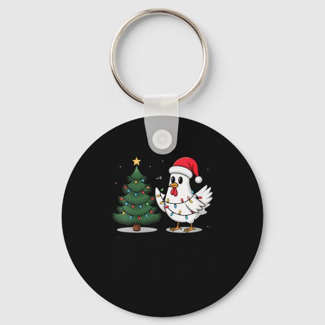 Womens Merry Chick-mas Ultrygeist Funny Chicken Gh Key Ring (Front)