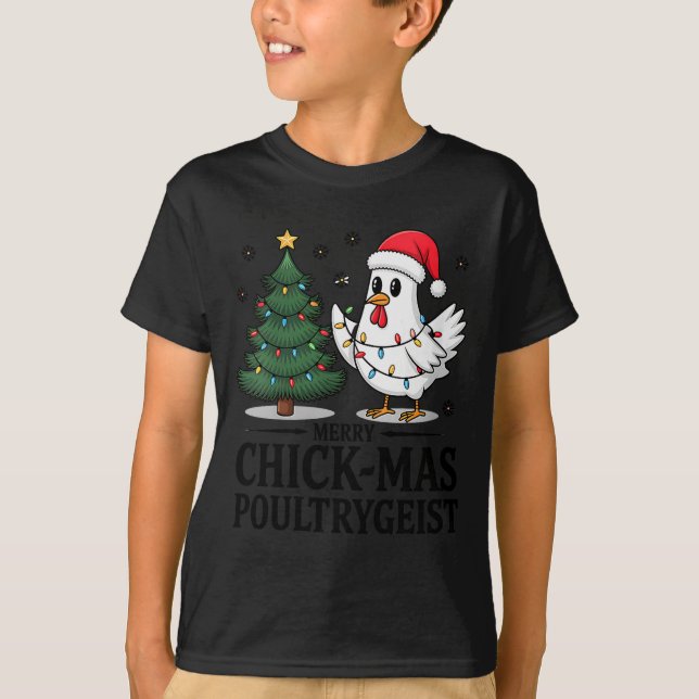 Womens Merry Chick-mas Ultrygeist Funny Chicken Gh T-Shirt (Front)
