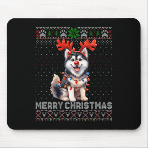 Womens Merry Christmas Alaskan Malamute Dog Lover Mouse Mat