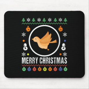 Womens Merry Christmas Bird Ugly Sweater Xmas Knit Mouse Mat