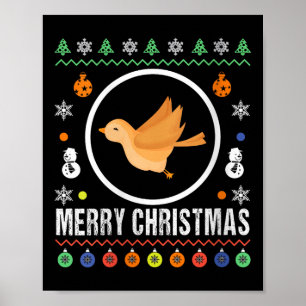 Womens Merry Christmas Bird Ugly Sweater Xmas Knit Poster