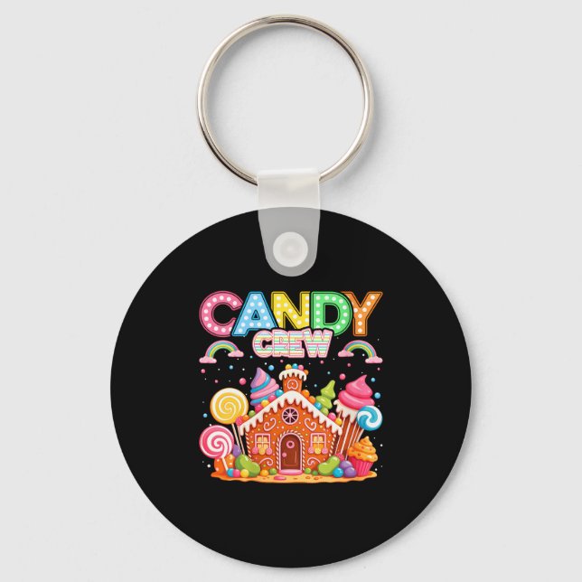 Womens Merry Christmas Candy Crew Squad Matching X Key Ring (Front)