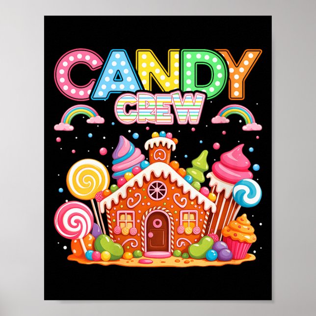 Womens Merry Christmas Candy Crew Squad Matching X Poster (Front)