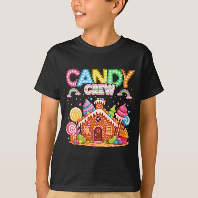 Womens Merry Christmas Candy Crew Squad Matching X T-Shirt (Front)