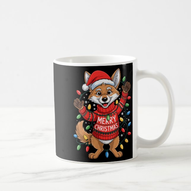 Womens Merry Christmas Fox Festive Woodland Winter Coffee Mug (Right)