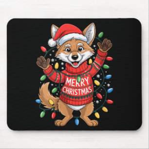 Womens Merry Christmas Fox Festive Woodland Winter Mouse Mat