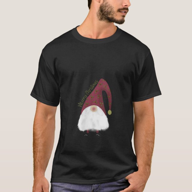 Womens Merry Christmas Gnome V Neck  T-Shirt (Front)