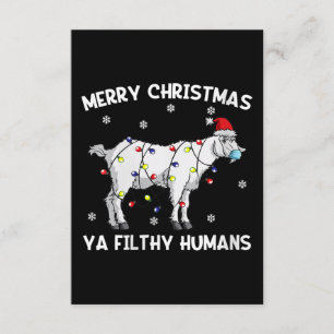 Womens Merry Christmas Goat Face Mask Goat Santa Enclosure Card