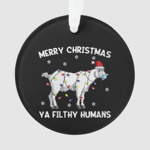 Womens Merry Christmas Goat Face Mask Goat Santa Ornament