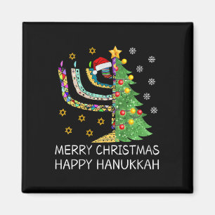 Womens Merry Christmas Happy Hanukkah Jewish Merry Magnet