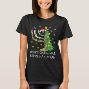 Womens Merry Christmas Happy Hanukkah Jewish Merry T-Shirt