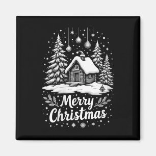 Womens Merry Christmas House Cute Matching Family Magnet