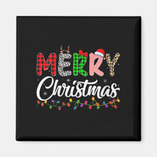 Womens Merry Christmas Lights Santa Family Xmas Pa Magnet