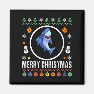Womens Merry Christmas Shark Ugly Sweater Xmas Kni Magnet