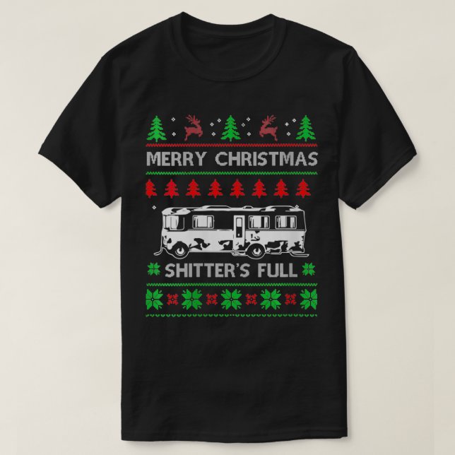 Womens Merry Christmas Shitter's Full Funny Holida T-Shirt (Design Front)