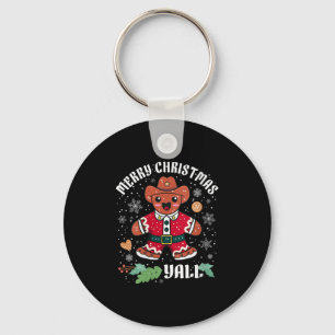 Womens Merry Christmas Yall Christmas Gingerbread  Key Ring