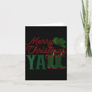 Womens Merry Christmas Y'all Cowboy Boots Western  Card
