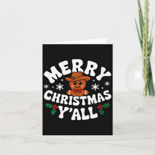 Womens Merry Christmas Yall Gingerbread Cowboy How Card