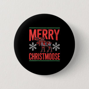 Womens Merry Christmoose Holiday Moose Ugly Sweate 6 Cm Round Badge