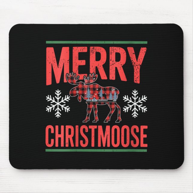 Womens Merry Christmoose Holiday Moose Ugly Sweate Mouse Mat (Front)