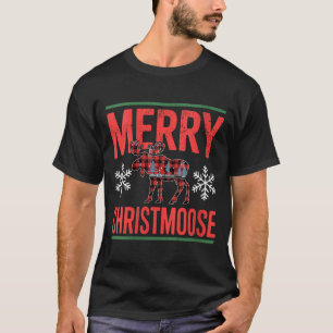 Womens Merry Christmoose Holiday Moose Ugly Sweate T-Shirt