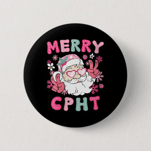 Womens Merry Cpht Christmas Certified Pharmacy Tec 6 Cm Round Badge