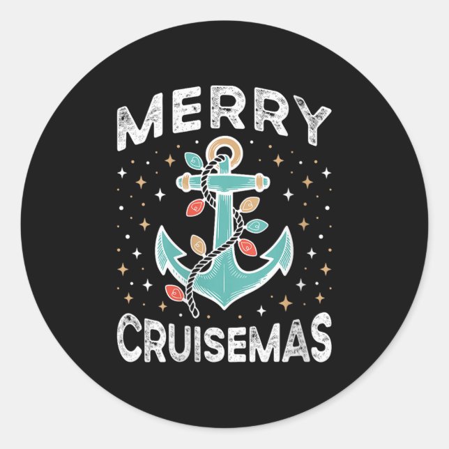 Womens Merry Cruisemas Cruise Mas Matching Family  Classic Round Sticker (Front)