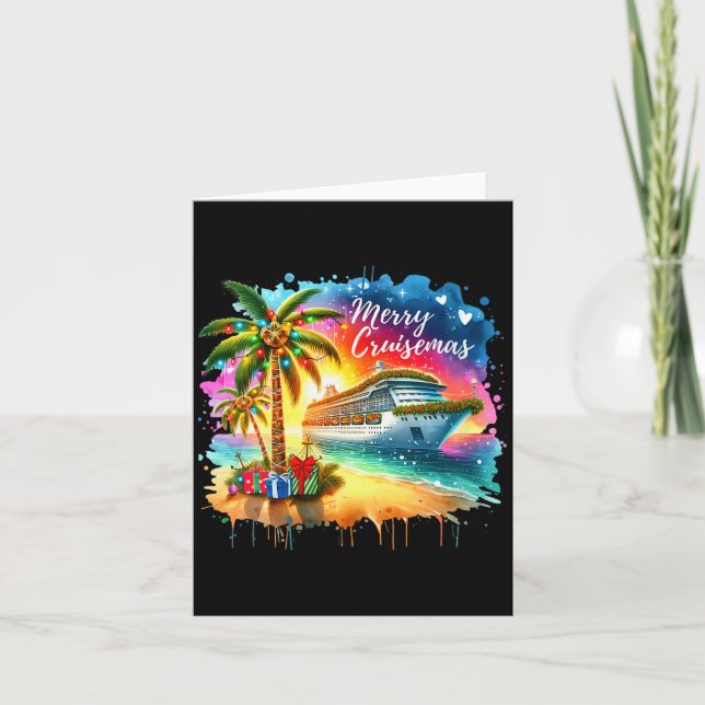 Womens Merry Cruisemas Family Cruise Christmas Fun Card (Front)