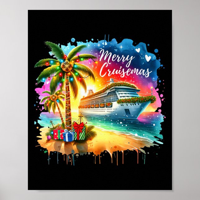 Womens Merry Cruisemas Family Cruise Christmas Fun Poster (Front)