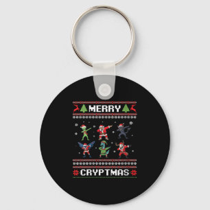 Womens Merry Cryptmas Dabbing Cryptid Monsters Fun Key Ring