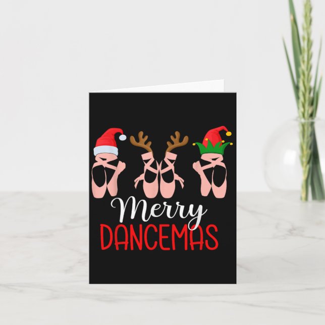 Womens Merry Dancemas Ballet Dancer Teacher Christ Card (Front)