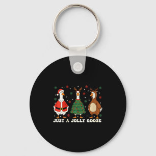 Womens Merry Goosemas Christmas Just A Jolly Goose Key Ring