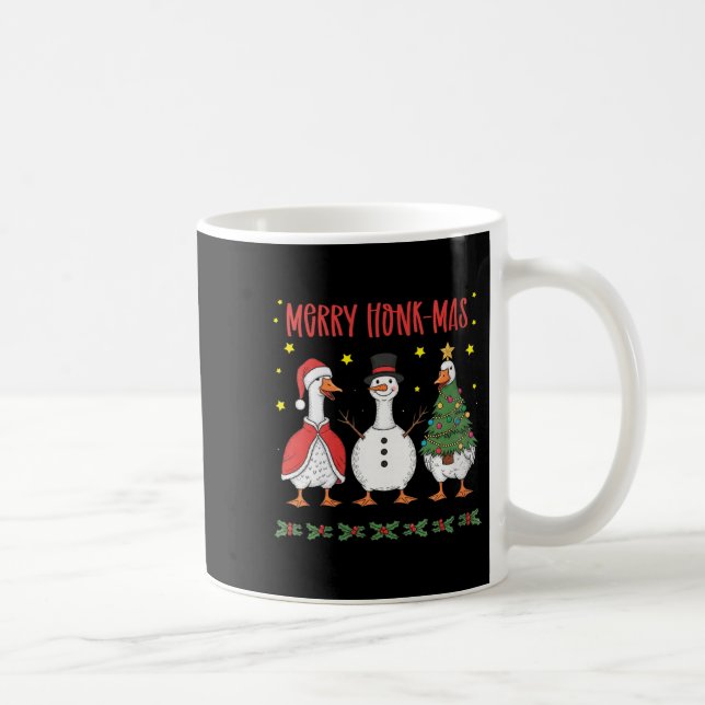 Womens Merry Honk-mas Funny Goose Christmas Humor  Coffee Mug (Right)